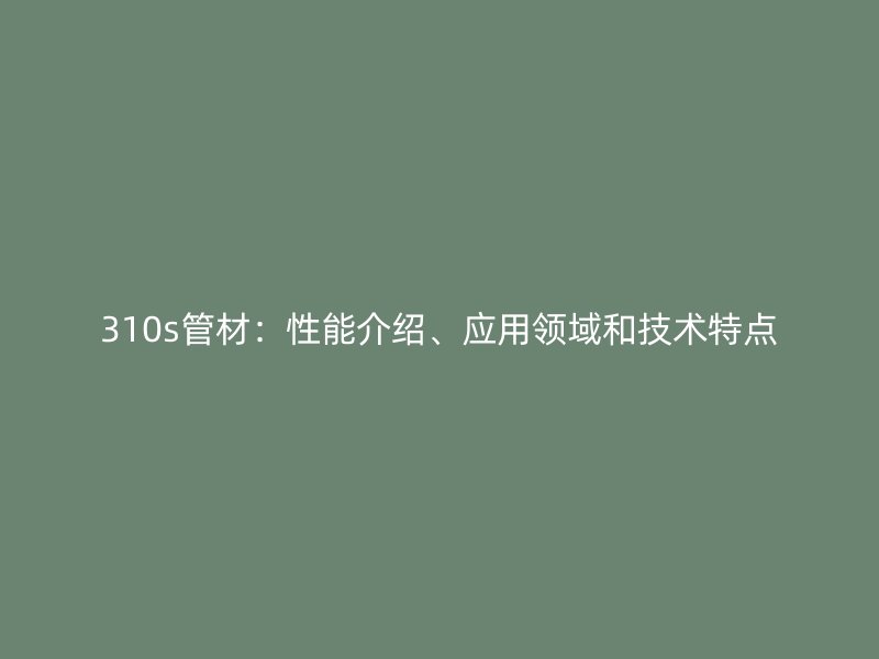 310s管材:性能介紹、應用領域和技術特點